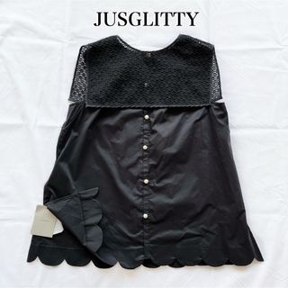 JUSGLITTY - ジャスグリッティー　ノースリーブ　4way ブラック　スカラ　ブラウス　レース