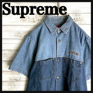 シュプリーム(Supreme)の9628【人気デザイン】シュプリーム☆刺繍アーチロゴデニムシャツ　美品(シャツ)