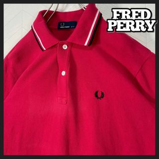 フレッドペリー(FRED PERRY)のFRED PERRY ポロシャツ M12 鹿子 刺繍ロゴ 刺繍ロゴ 日本製 赤(ポロシャツ)