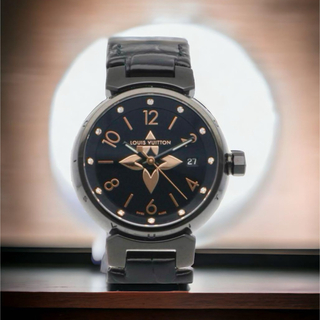 ルイヴィトン(LOUIS VUITTON)の⑤ ルイヴィトン時計 ❣️タンブール オールブラックステンレススチール(腕時計)