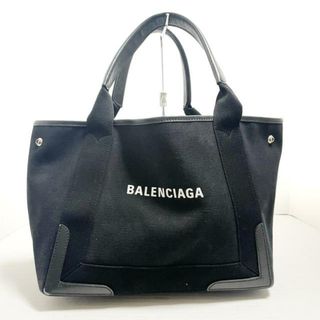 BALENCIAGA(バレンシアガ) トートバッグ ネイビーカバスS 339933 黒 キャンバス×レザー