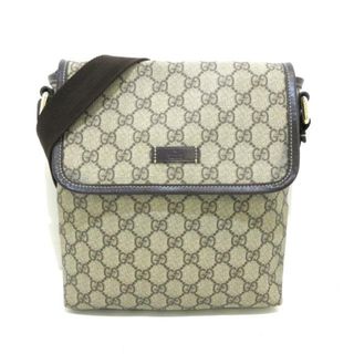 グッチ(Gucci)のGUCCI(グッチ) ショルダーバッグ美品  GGプラス・GGスプリーム 223666 ベージュ×ダークブラウン PVC(塩化ビニール)×レザー(ショルダーバッグ)