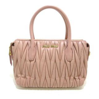 ミュウミュウ(miumiu)のmiumiu(ミュウミュウ) ハンドバッグ レディース マテラッセ 5BB020 ピンク レザー(ハンドバッグ)