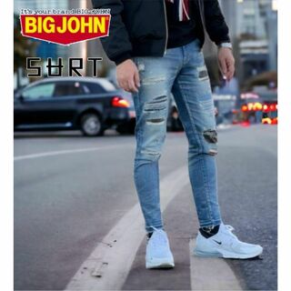 BIG JOHN - SURT × BIGJOHN ダメージ加工 ストレッチデニム