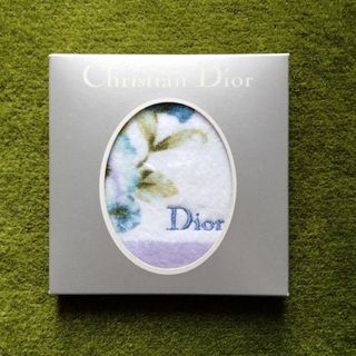 クリスチャンディオール(Christian Dior)のミニタオルハンカチ 花柄 青(ハンカチ)