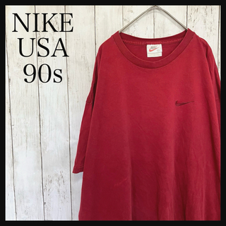 ナイキ(NIKE)のナイキ 半袖Tシャツ ワンポイント刺繍ロゴ 白タグ90s USA製 Z1238(Tシャツ/カットソー(半袖/袖なし))