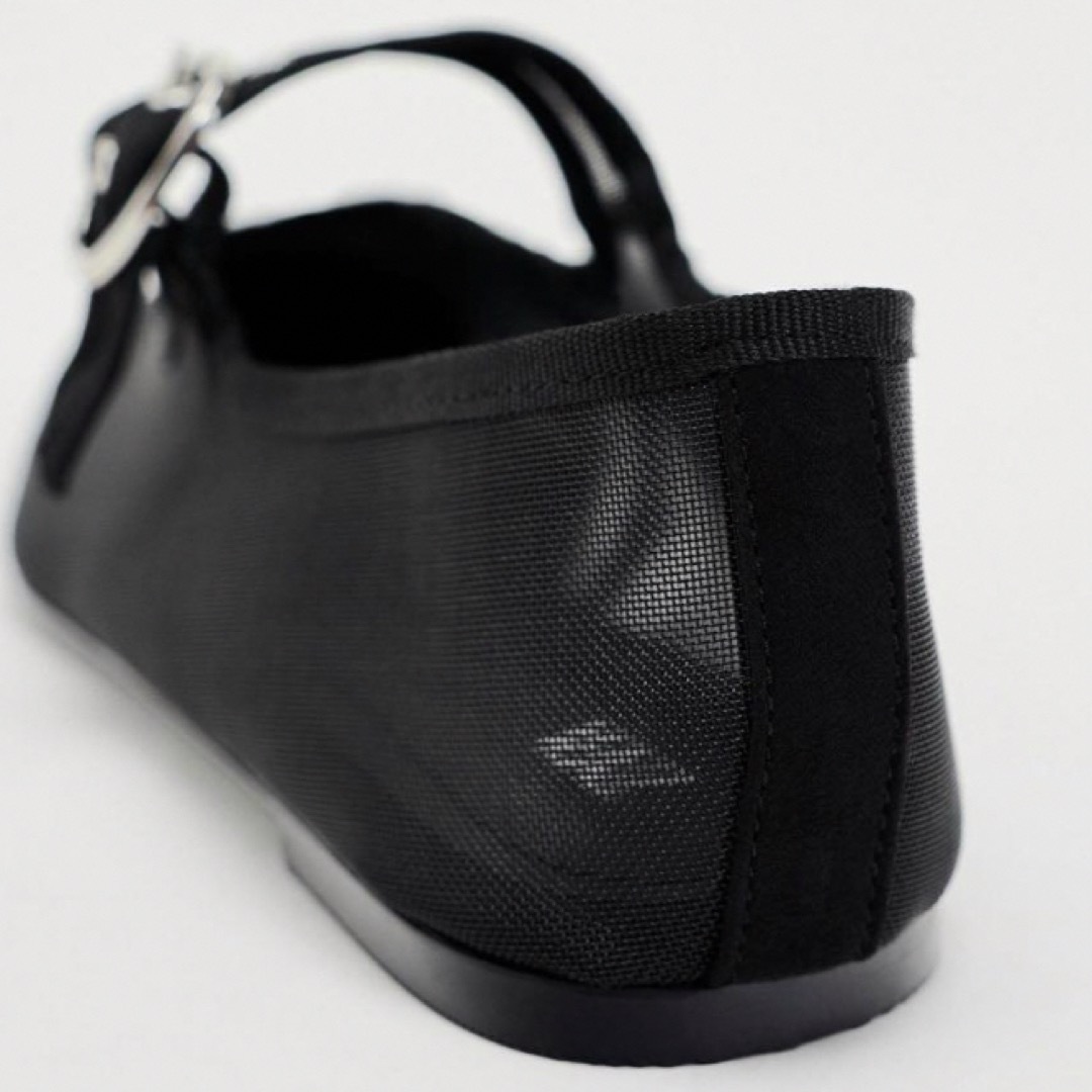 ZARA(ザラ)の【完売品】ZARAッシュメリージェーンシューズ⭐︎ブラック 37 レディースの靴/シューズ(バレエシューズ)の商品写真