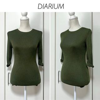 【美品】日本製★DIARIUM アセテート素材 七分袖サマーニット(ニット/セーター)