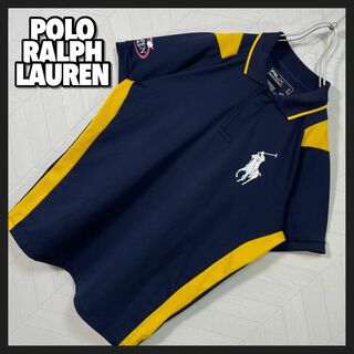 ポロラルフローレン(POLO RALPH LAUREN)の美品 ポロラルフローレン ポロシャツ ビックポニー 半袖 切替え レディース(ポロシャツ)