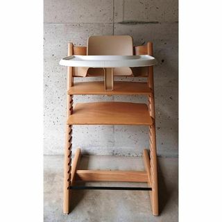 ストッケ(Stokke)の【美品】STOKKE　ナチュラルSN.６～　ベビーセット＆トレイ付(その他)