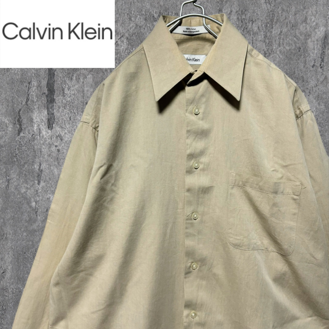 Calvin Klein(カルバンクライン)のCalvin Klein メンズ 長袖シャツ コットンシャツ ビッグシルエット メンズのトップス(シャツ)の商品写真