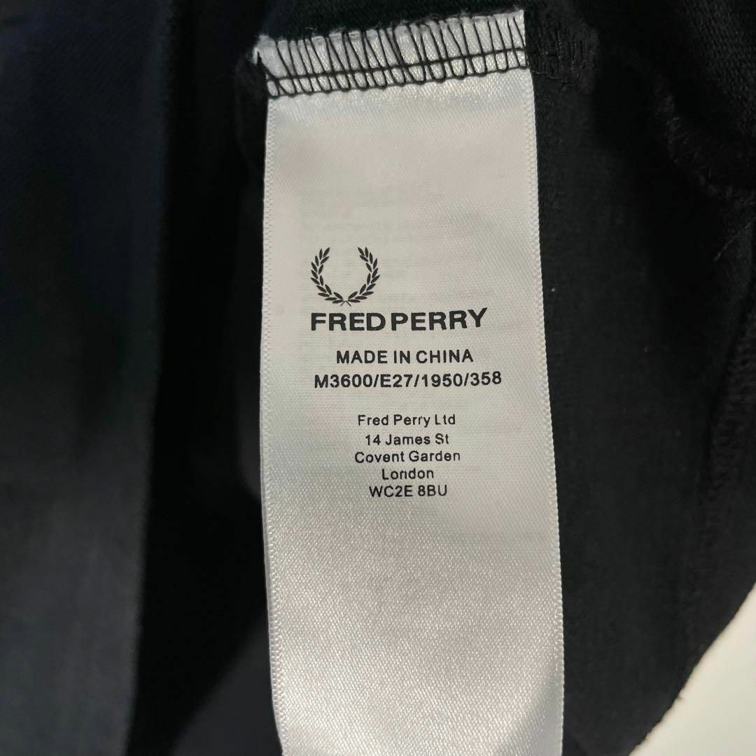 FRED PERRY(フレッドペリー)の美品 フレッドペリー ポロシャツ M3600 ライン 刺繍ロゴ 鹿子 黒赤 半袖 メンズのトップス(ポロシャツ)の商品写真