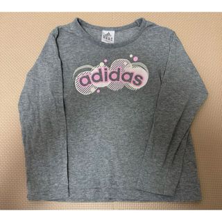 アディダス(adidas)の【adidas アディダス】子供用 ジュニア 長袖Tシャツ グレー　130cm(Tシャツ/カットソー)