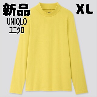 ユニクロ(UNIQLO)の新品 未使用 ユニクロ コットンフライスハイネックT 長袖 XL グリーン(シャツ/ブラウス(長袖/七分))
