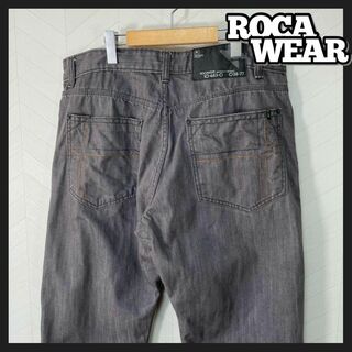 ロカウェア(Rocawear)のROCA WEAR ブラックデニム パンツ ビックサイズ 38 極太 B系(デニム/ジーンズ)