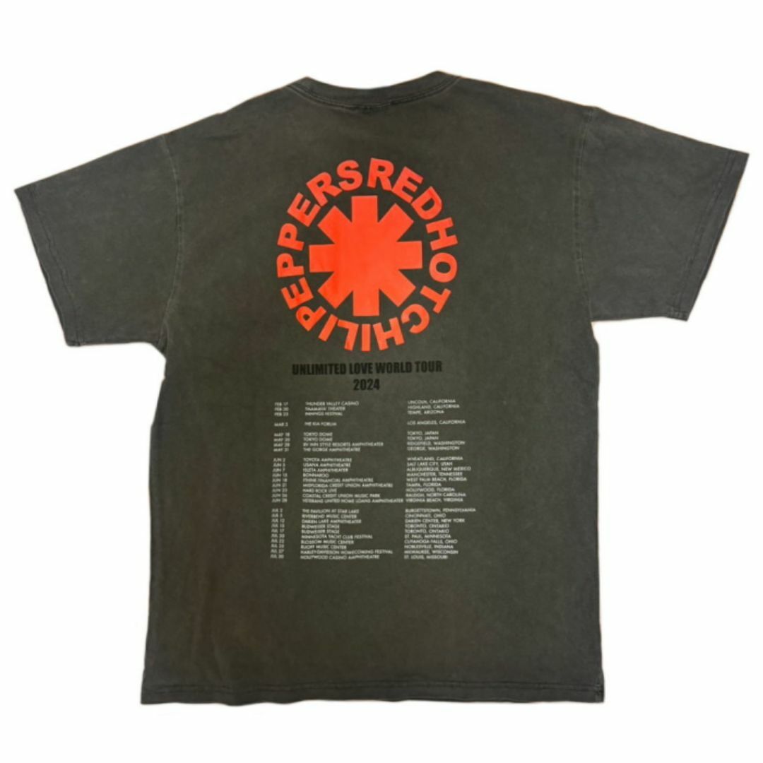 2024 RED HOT CHILIPEPPERS The Unlimited Love Tour Throwback 2024 Vintage Black-Tシャツ XL メンズのトップス(Tシャツ/カットソー(半袖/袖なし))の商品写真