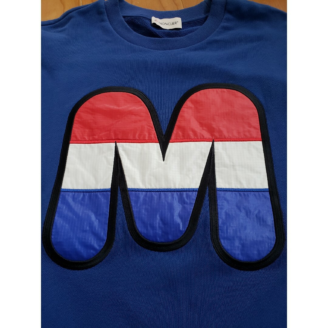 MONCLER(モンクレール)の【美品】モンクレール　MONCLER　スウェットトレーナー　ブルー　M メンズのトップス(スウェット)の商品写真