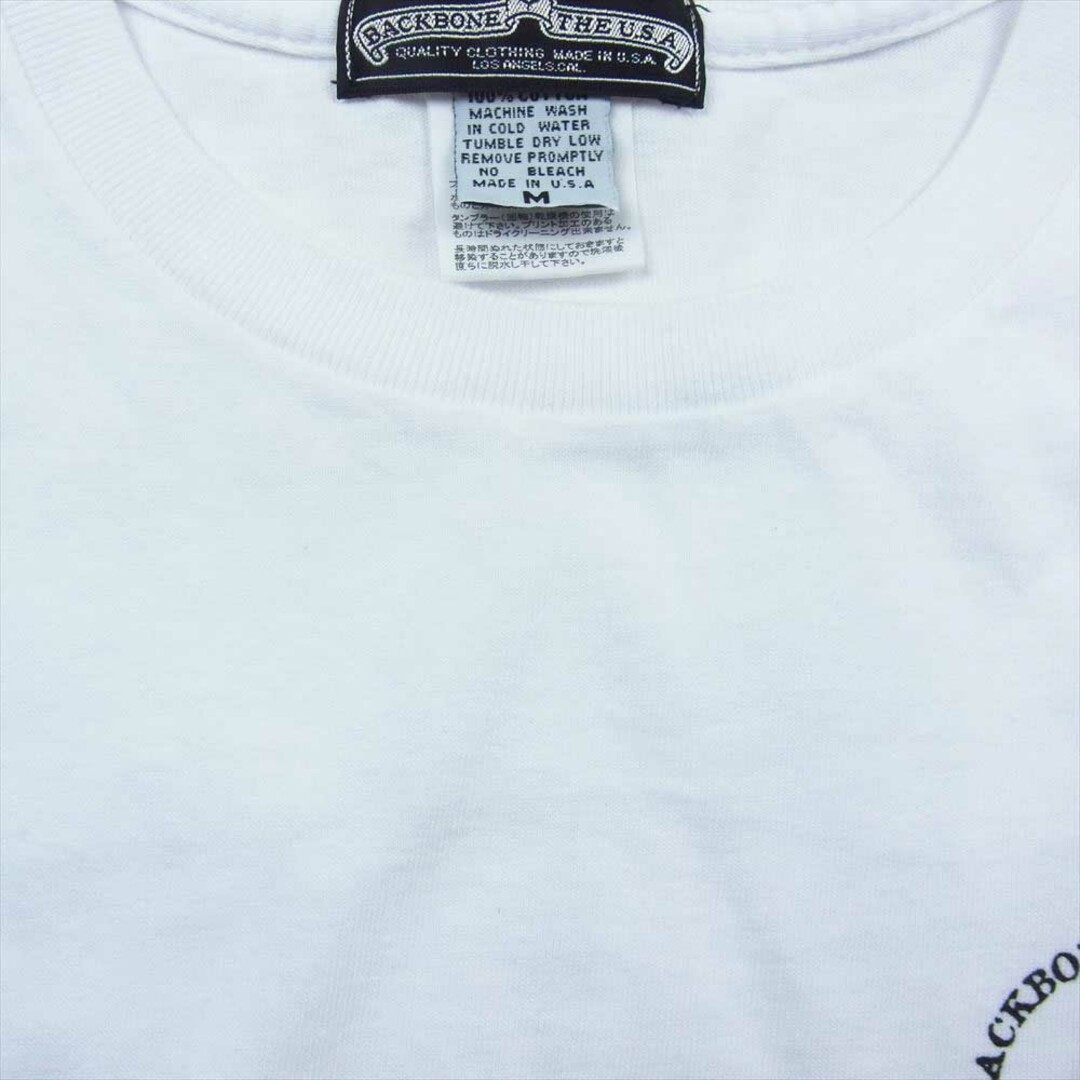 BACKBONE(バックボーン)のBACKBONE バックボーン BB09FW-C01 THE U.S.A ロゴ プリント 半袖 Tシャツ ホワイト系 M【中古】 メンズのトップス(シャツ)の商品写真