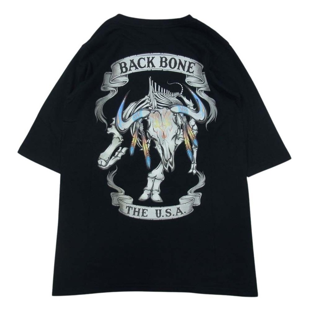 BACKBONE(バックボーン)のBACKBONE バックボーン BB09FW-C02 THE U.S.A ロゴ プリント 半袖 Tシャツ ブラック系 M【中古】 メンズのトップス(シャツ)の商品写真