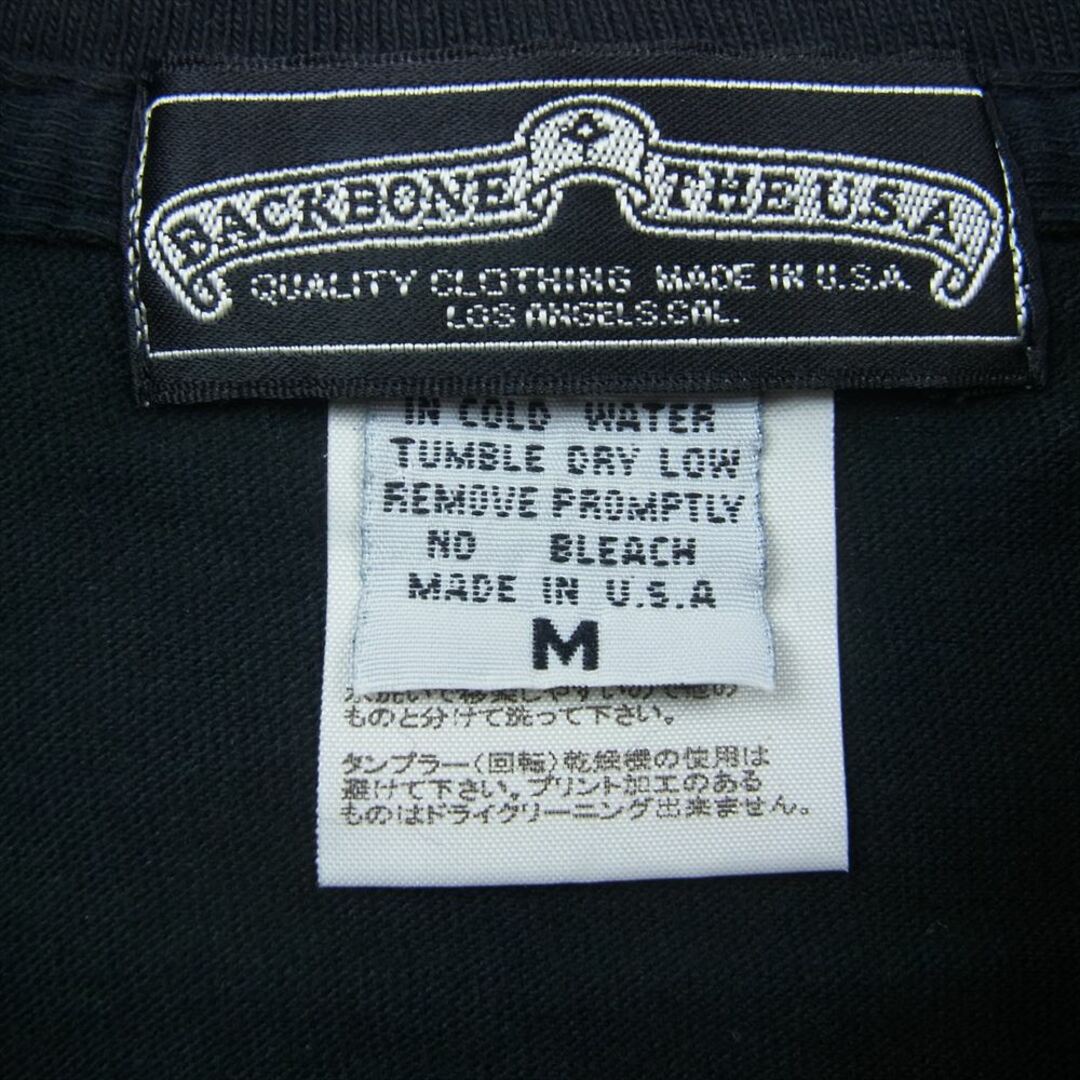 BACKBONE(バックボーン)のBACKBONE バックボーン BB09FW-C02 THE U.S.A ロゴ プリント 半袖 Tシャツ ブラック系 M【中古】 メンズのトップス(シャツ)の商品写真