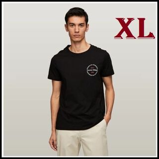 トミーヒルフィガー(TOMMY HILFIGER)のヒルフィガーラウンデルTシャツ　ブラック　XLサイズ(Tシャツ/カットソー(半袖/袖なし))