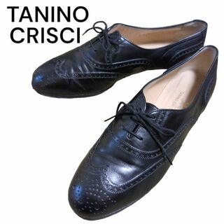 タニノクリスチー(TANINO CRISCI)のTANINOCRISCI レースアップシューズ ウィングチップ 37 ブラック(ローファー/革靴)