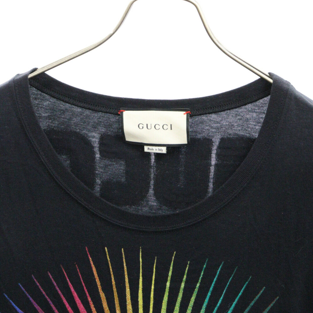 Gucci(グッチ)のGUCCI グッチ ブルドック スパンコール装飾 クルーネック半袖Tシャツ ブラック 492347 X9Y39 メンズのトップス(Tシャツ/カットソー(半袖/袖なし))の商品写真