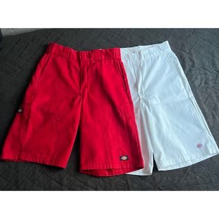 ディッキーズ(Dickies)のDickies(ディッキーズ)ハーフパンツ赤白2枚セット(ワークパンツ/カーゴパンツ)