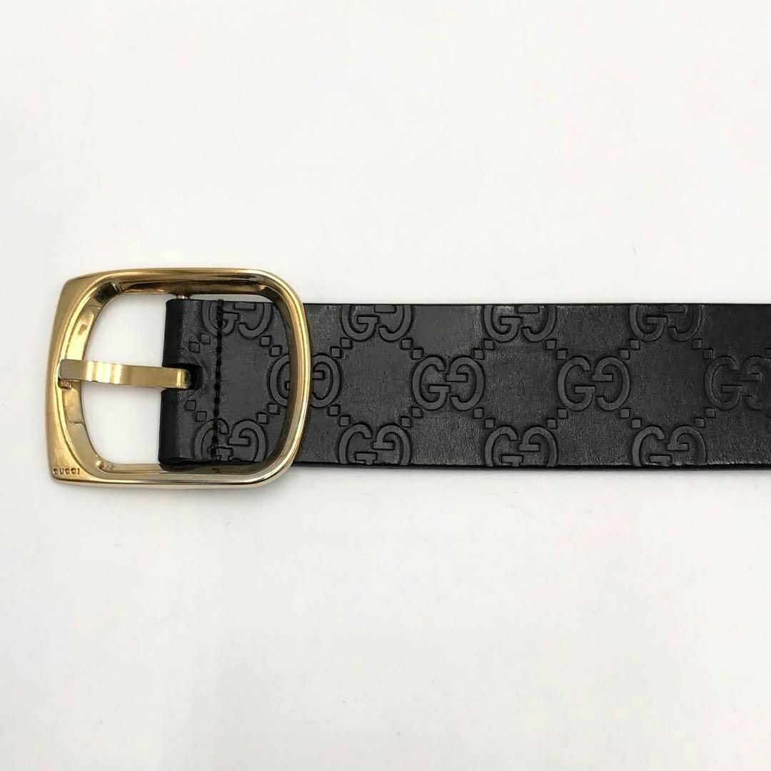 Gucci(グッチ)の【美品】GUCCI グッチ GGシマレザー ダブルG メンズ用 ブラック メンズのファッション小物(ベルト)の商品写真