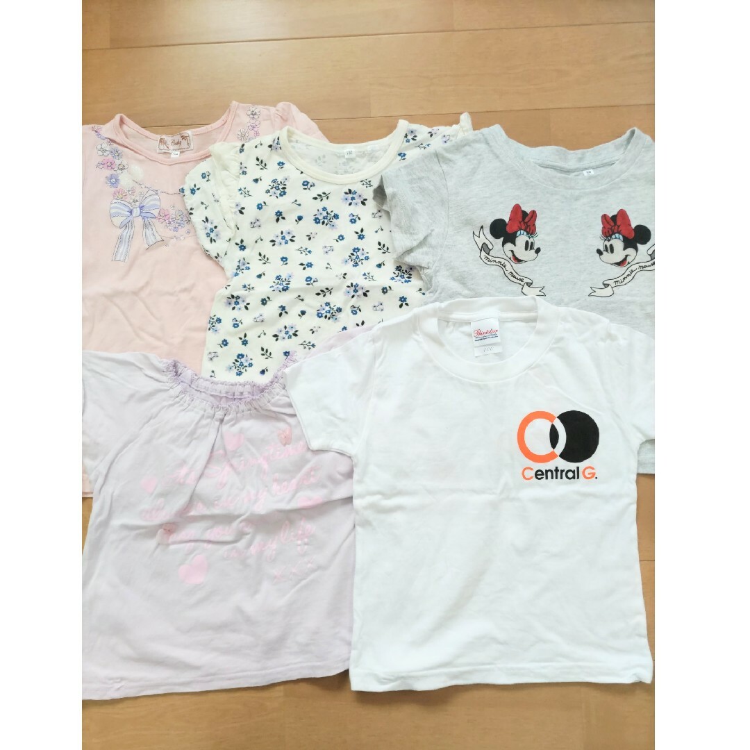 100cm Ｔシャツ 5枚セット キッズ/ベビー/マタニティのキッズ服女の子用(90cm~)(Tシャツ/カットソー)の商品写真