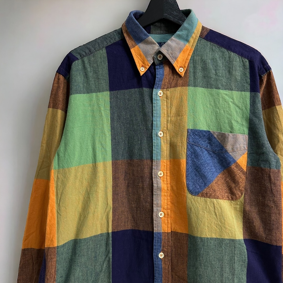 VINTAGE(ヴィンテージ)のレア【VINTAGE】マルチカラー クレイジーパターン パネル 90s 古着 メンズのトップス(シャツ)の商品写真