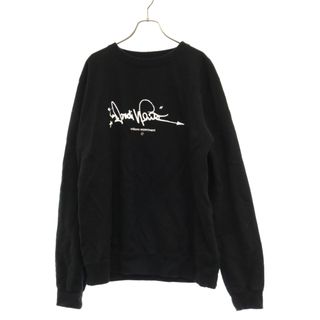 ユニフォームエクスペリメント(uniform experiment)のUNIFORM EXPERIMENT ユニフォームエクスペリメント 22SS DONDI WHITE SIGNATURE CREWNECK SWEAT ロゴプリント クルーネック スウェット トレーナー ブラック UE-220004(スウェット)