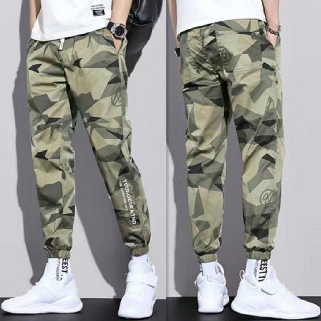 【大好評★】　パンツ　ジョガーパンツ　迷彩　グリーン　メンズ　ストリート　運動 メンズのパンツ(その他)の商品写真