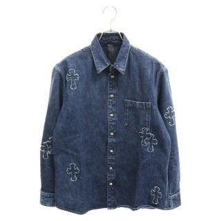 クロムハーツ(Chrome Hearts)のCHROME HEARTS クロムハーツ LOOSEENDS LS CRS PATCH ルーズエンド ルーズエンドクロスパッチデニム長袖シャツ インディゴ(Gジャン/デニムジャケット)