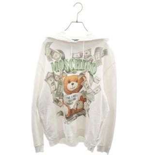 MOSCHINO モスキーノ Bear Money Pullover Hoodie ベアーマネープルオーバーパーカー ホワイト 192D V17135427