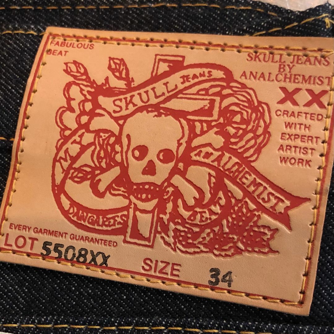 SKULL JEANS - 新品 スカルジーンズ Skull Jeans 5508XX W34ノン SKULL JEANS - 新品 スカルジーンズ Skull Jeans 5508XX W34ノン