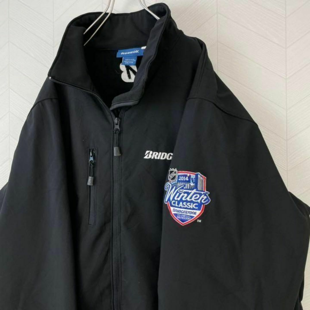 Reebok(リーボック)の激レア リーボック ソフトシェルジャケット NHL 企業ロゴ 刺繍 ビックサイズ メンズのジャケット/アウター(ナイロンジャケット)の商品写真