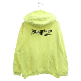 バレンシアガ(Balenciaga)のBALENCIAGA バレンシアガ キャンペーンロゴプリントプルオーバーパーカー 600583 TJVD4 イエロー(パーカー)