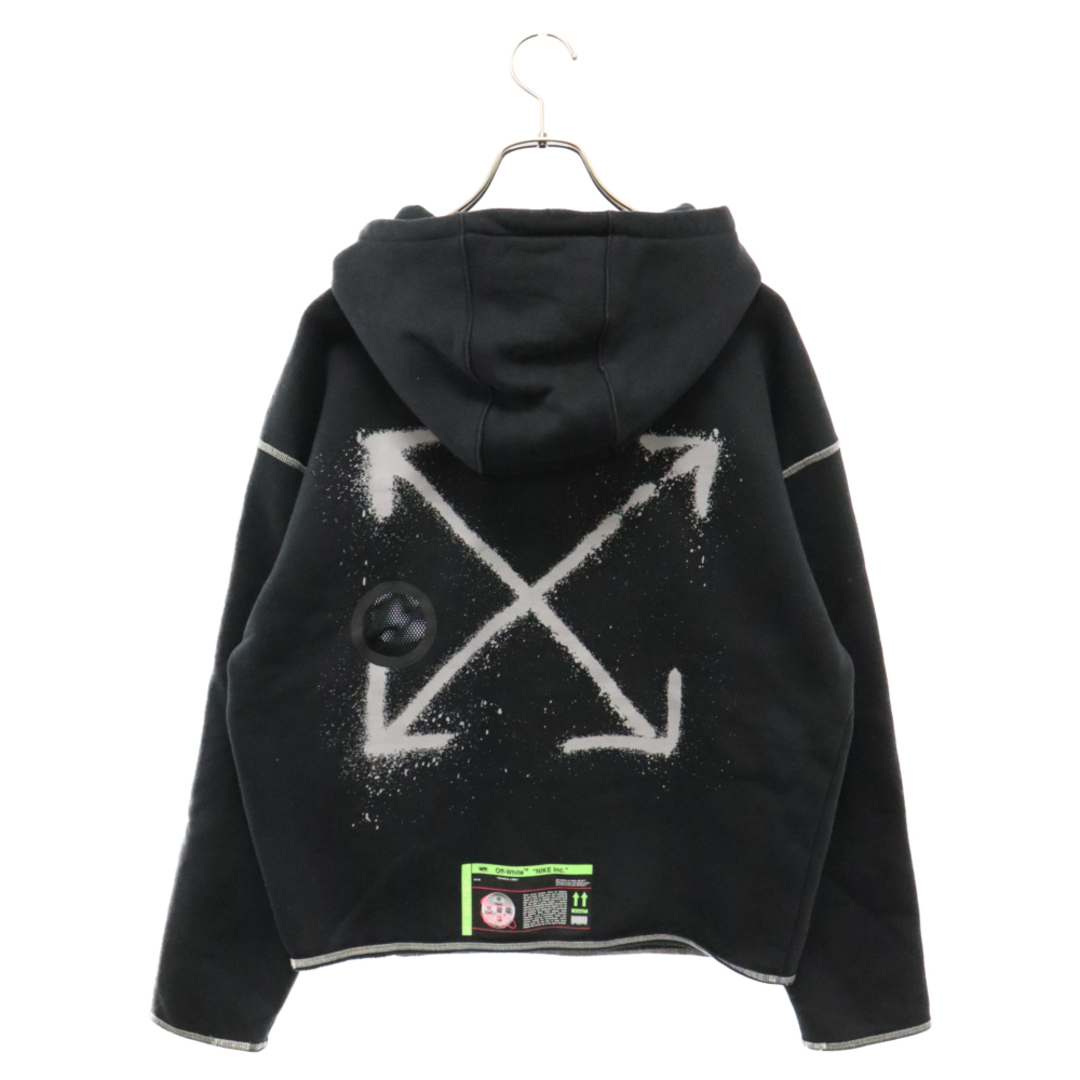 OFF-WHITE(オフホワイト)のOFF-WHITE オフホワイト 20SS M Nrg Ru Hoodie CN5640-010 スプレーバックアロー スウェットプルオーバーパーカー ブラック メンズのトップス(パーカー)の商品写真