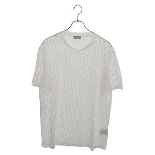 DIOR ディオール オブリーク シースルー半袖Tシャツ カットソー 総柄 923J615A0537 ホワイト