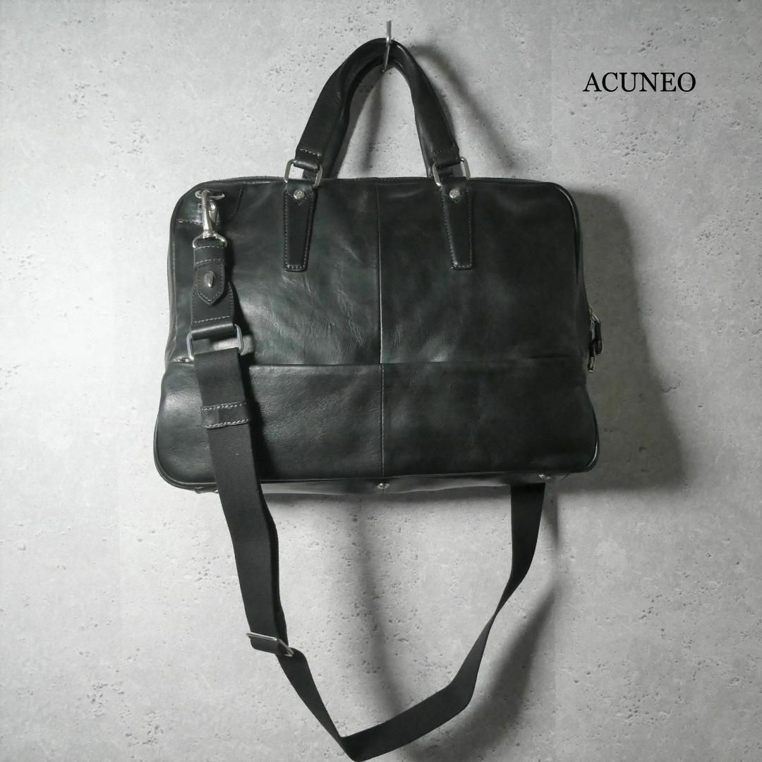 ACUNEO(アクネオ)の良品 アクネオ レザー 2WAY ビジネスバッグ ショルダーバッグ メンズのバッグ(ビジネスバッグ)の商品写真