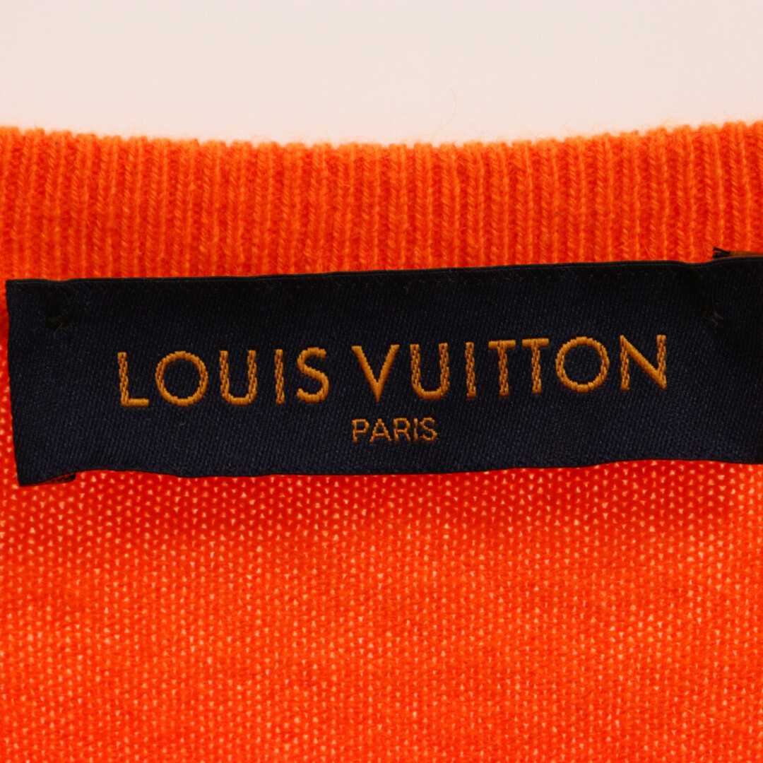 LOUIS VUITTON(ルイヴィトン)のLOUIS VUITTON ルイヴィトン LVサークルロゴ刺繍クルーネックニットセーター HFN93WHPJ オレンジ メンズのトップス(ニット/セーター)の商品写真