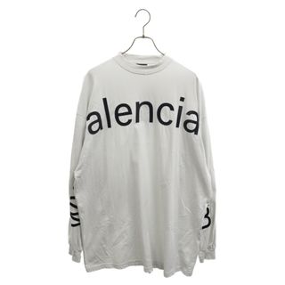 BALENCIAGA バレンシアガ ダメージ加工オーバーサイズロゴ ロングスリーブ長袖Tシャツ 739027 T0V01 ホワイト