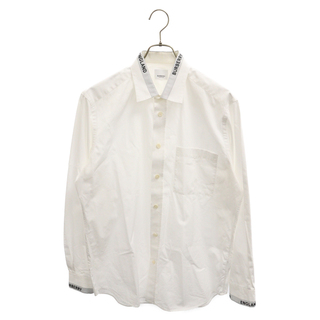 バーバリー(BURBERRY)のBURBERRY バーバリー Logo Detail Cotton Poplin Shirt 8017556 ラインロゴロングスリーブ長袖シャツ ホワイト(シャツ)
