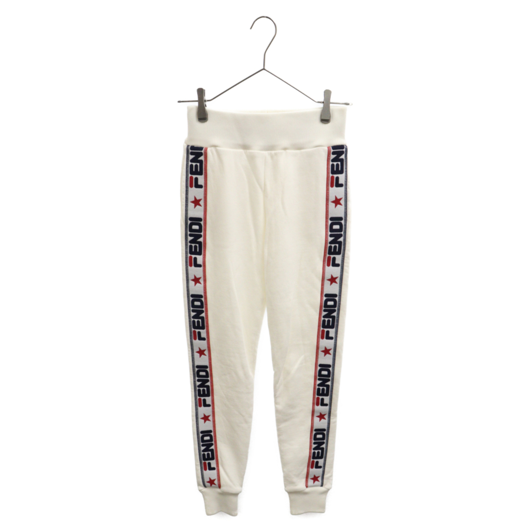 FENDI(フェンディ)のFENDI フェンディ ×FILA Embroidered Jersey Track Pants ×フィラ サイドロゴデザイン スウェットパンツ ホワイト FAB156 A6J0 レディース レディースのパンツ(その他)の商品写真