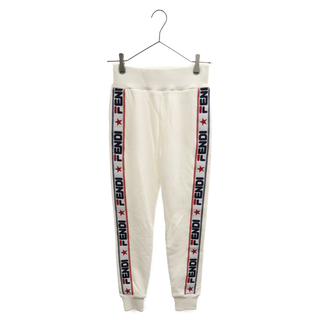FENDI フェンディ ×FILA Embroidered Jersey Track Pants ×フィラ サイドロゴデザイン スウェットパンツ ホワイト FAB156 A6J0 レディース