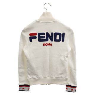 FENDI - FENDI フェンディ ×FILA Embroidered Jersey Track Jackt ×フィラ サイドロゴデザイン ジップアップ ブルゾン ジャケット ホワイト FAF069 A6J0 レディース