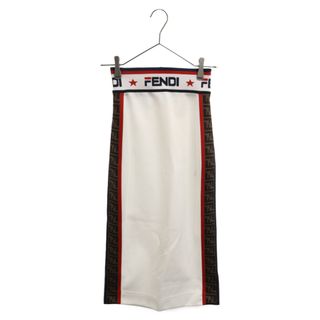 フェンディ(FENDI)のFENDI フェンディ ×FILA フィラ サイドズッカ柄 ロゴデザイン スカート ホワイト FQ7018 ASVB レディース(ロングスカート)