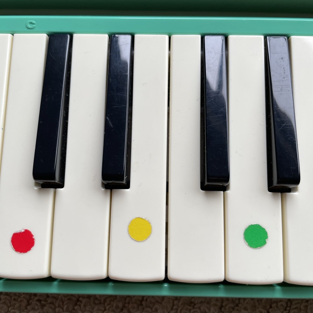 鈴木楽器製作所(スズキガッキセイサクショ)のスズキメロディオン グリーン手作りケース付き 楽器の鍵盤楽器(その他)の商品写真