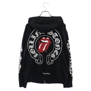 クロムハーツ(Chrome Hearts)のCHROME HEARTS クロムハーツ ×The Rolling Stones Lip And Tongue Hoodie クロムハーツ×ローリングストーンズ リップアンドタンフーディ ジップアップパーカー 袖CHクロス プリント ダガージップ(パーカー)